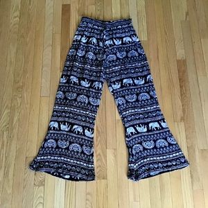 Elephant inspired loose flowing pants Large